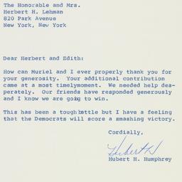Letter: 1960 November 7
