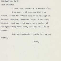 Letter: 1960 November 23