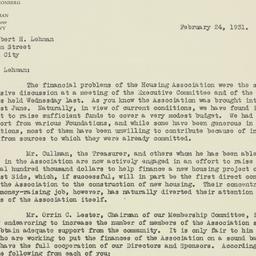 Letter: 1931 February 24