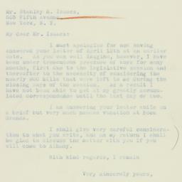 Letter: 1933 May 8
