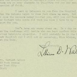 Letter: 1932 November 9