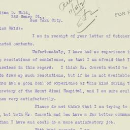 Letter: 1921 November 3