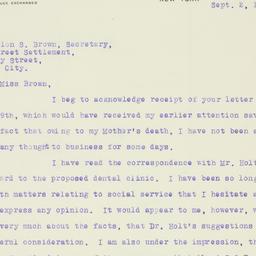 Letter: 1919 September 2
