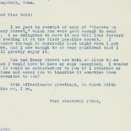 Letter: 1934 March 9