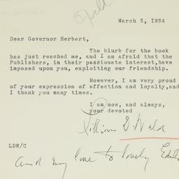 Letter: 1934 March 3