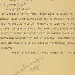 Telegram: 1947 October 27