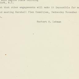 Telegram: 1947 November 25