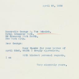 Letter: 1936 April 25