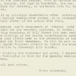 Letter: 1933 December 6
