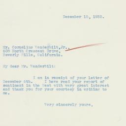 Letter: 1933 December 15