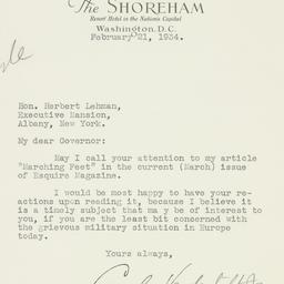Letter: 1934 February 21