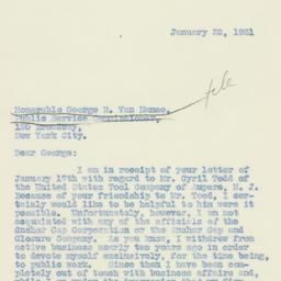 Letter: 1931 January 22