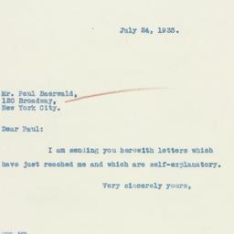 Letter: 1933 July 24