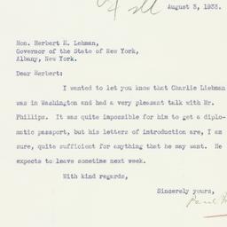 Letter: 1933 August 3
