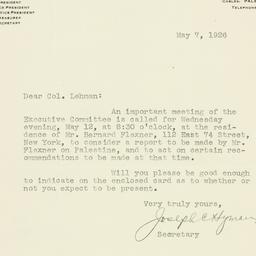 Letter: 1926 May 7