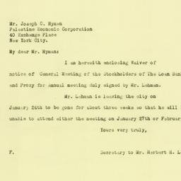 Letter: 1926 January 22