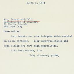 Letter: 1941 April 1