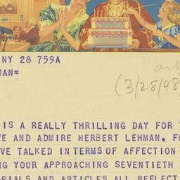Telegram: 1948 March 28