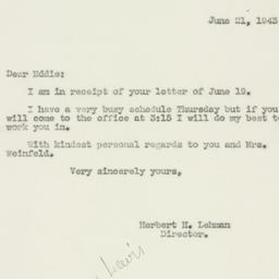 Letter: 1943 June 21