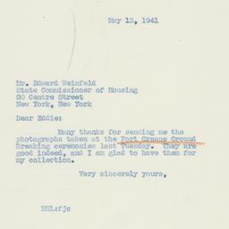 Letter: 1941 May 13