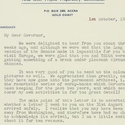 Letter: 1954 October 1