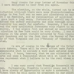 Letter: 1954 November 15