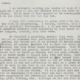 Letter: 1954 August 29