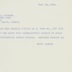 Telegram: 1956 January 10