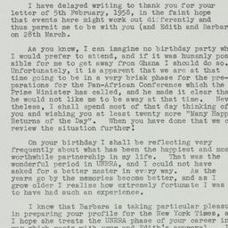 Letter: 1958 February 27