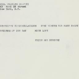 Telegram: 1958 May 11