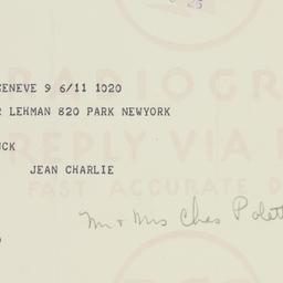 Telegram: 1950 November 6