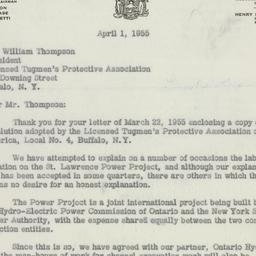 Letter: 1955 April 1