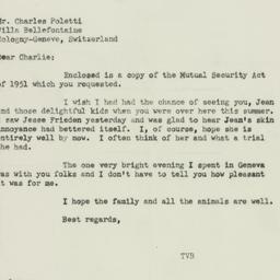 Letter: 1951 October 19