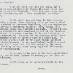 Letter: 1962 February 26