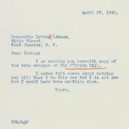 Letter: 1940 April 27