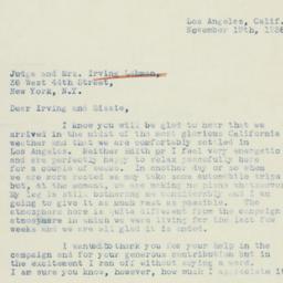 Letter: 1938 November 19