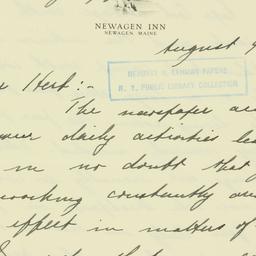 Letter: 1940 August 9
