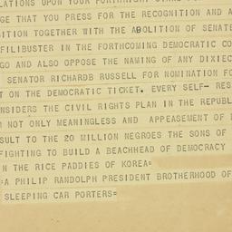 Telegram: 1952 July 14