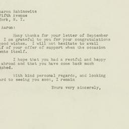 Letter: 1949 September 9