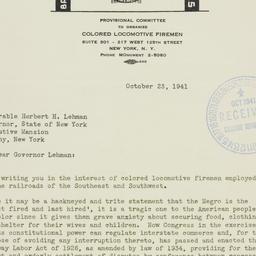 Letter: 1941 October 23