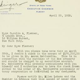 Letter: 1929 April 25