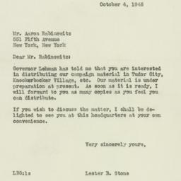 Letter: 1946 October 4