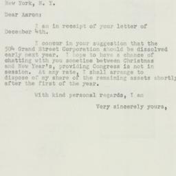 Letter: 1950 December 7