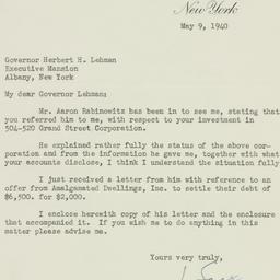 Letter: 1940 May 9