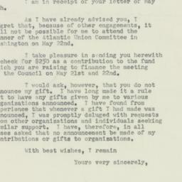 Invitation: 1952 May 17