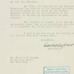 Letter: 1926 May 13