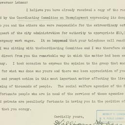Letter: 1931 April 1