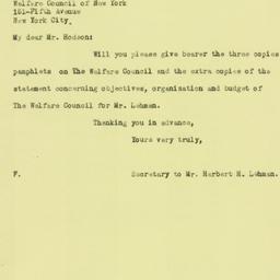 Letter: 1926 April 30