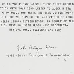 Memorandum: 1950 October 23
