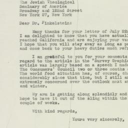 Letter: 1946 August 1